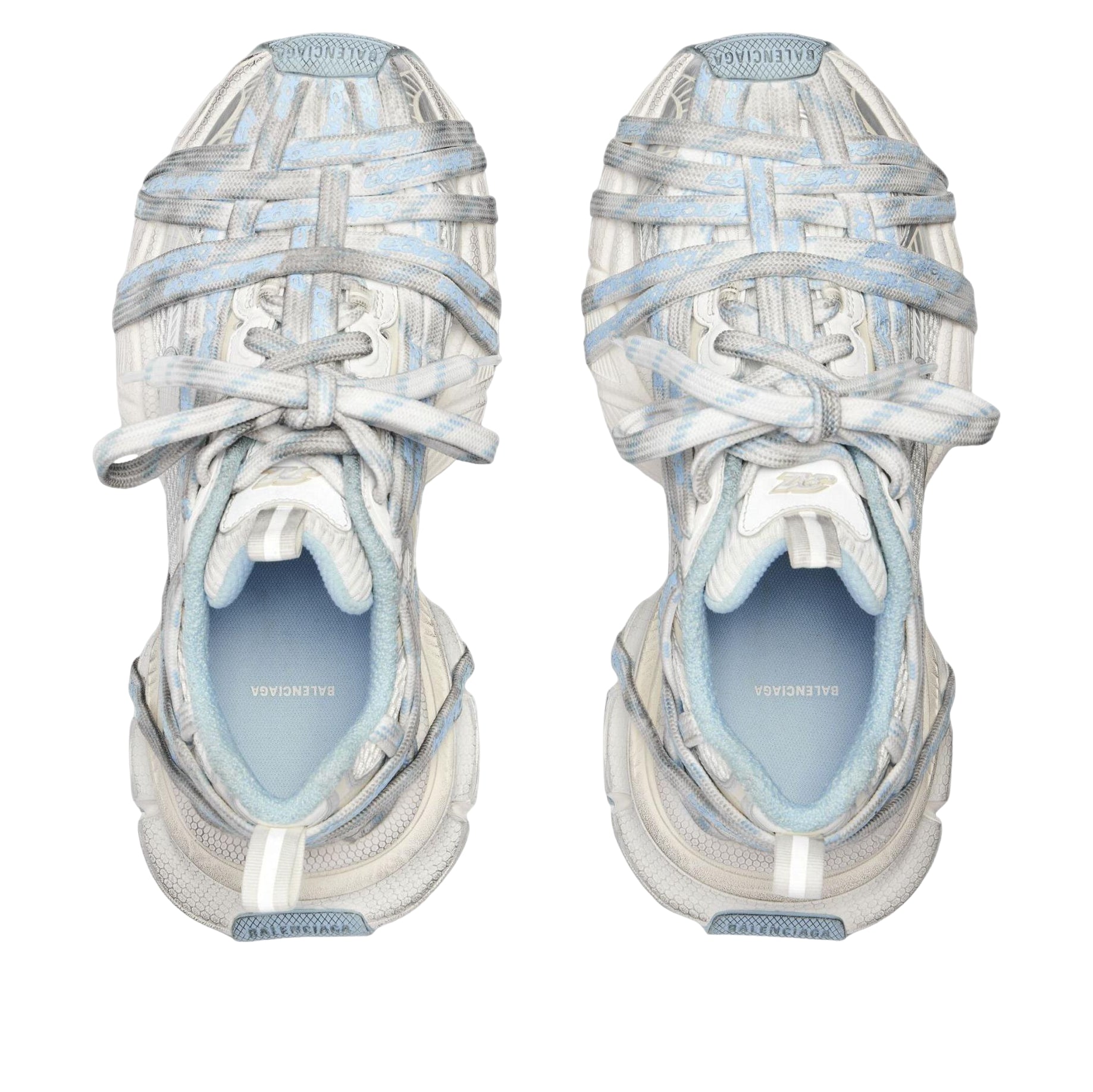 (WMNS) Balenciaga 3XL Extreme Laces Logo Sneaker 'White Off White Light Blue' 825598W3XHL9949