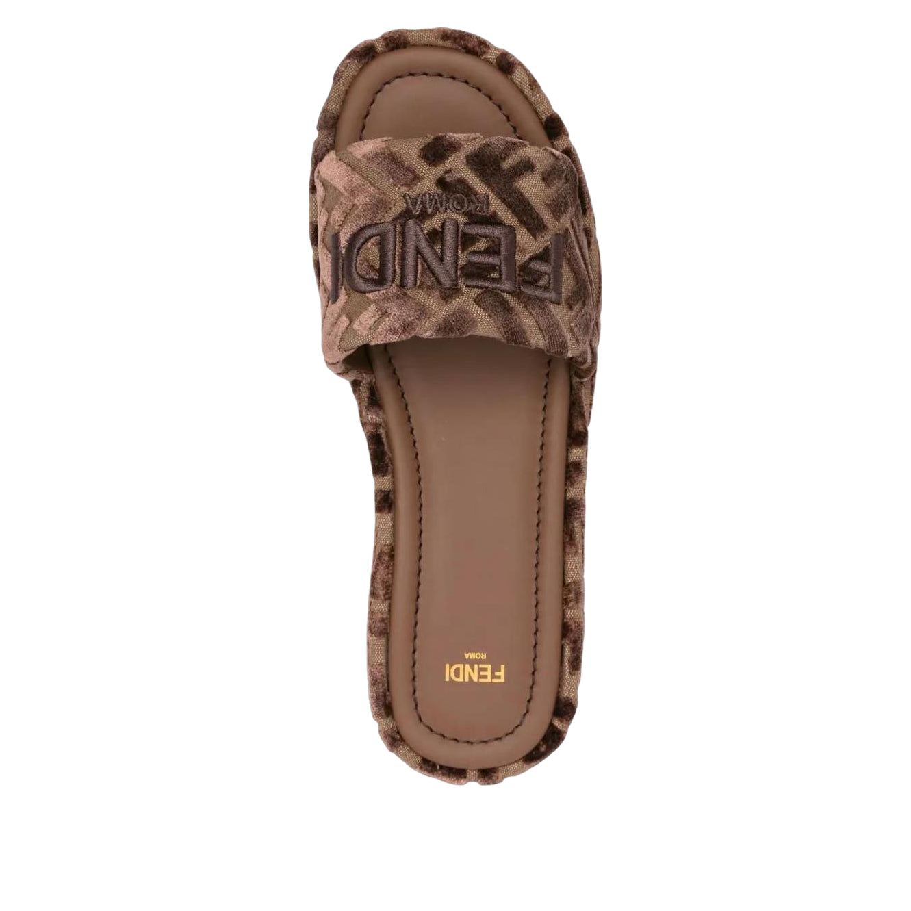 (WMNS) Fendi FW25 Sunshine Velvet Slide 'Brown' 8R8092AY9ZF1TP1