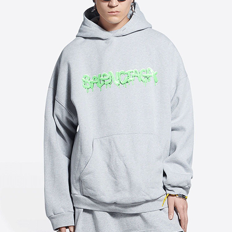 Balenciaga Slime Hoodie Wide Fit 'Grey Green' 674986TLVF21203