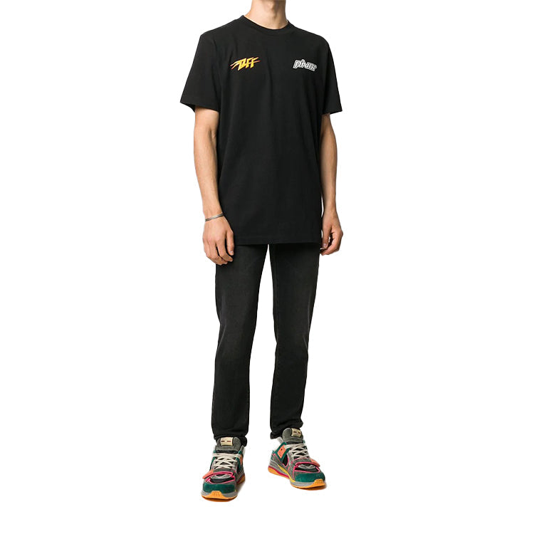 Off-White FW20 Flash Logo Applique Short-sleeve Tee Men's Black OMAA027E20JER0151018