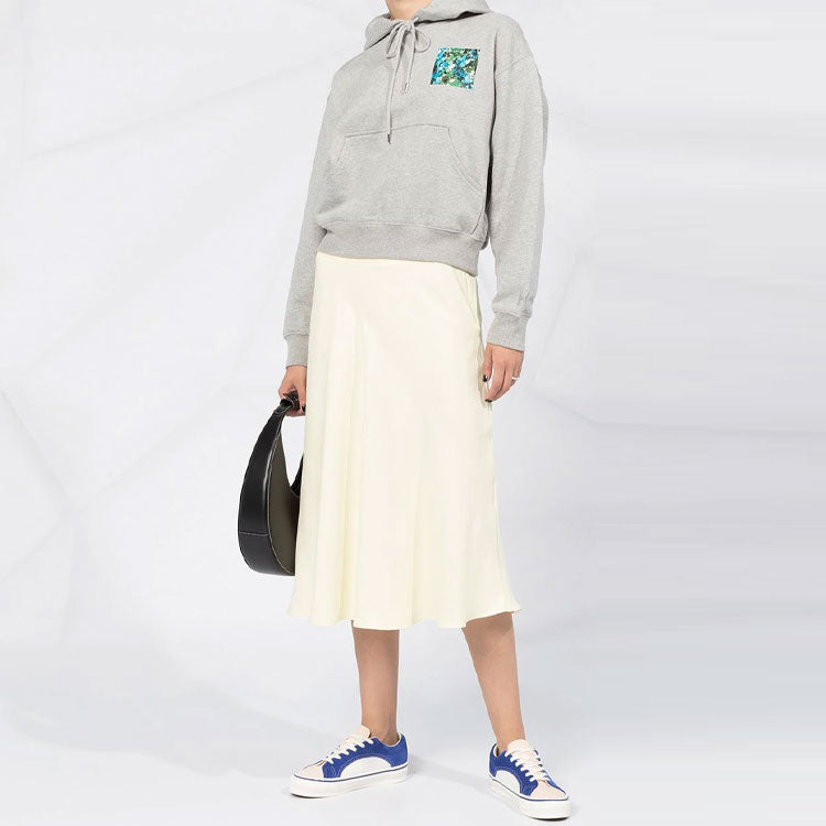 (WMNS) KENZO SS21 Pattern Long Sleeves Fleece Lined Hoodie Gray FA62SW7774MO-94