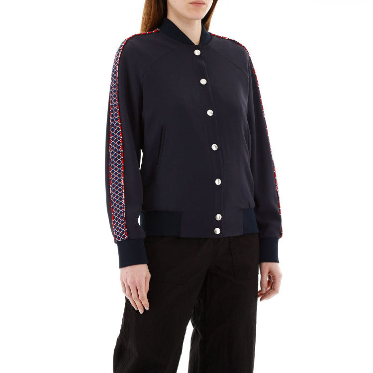 KENZO Back Tiger Head Embroidered Colorblock Jacket Navy Blue FA52BL0555AC-77