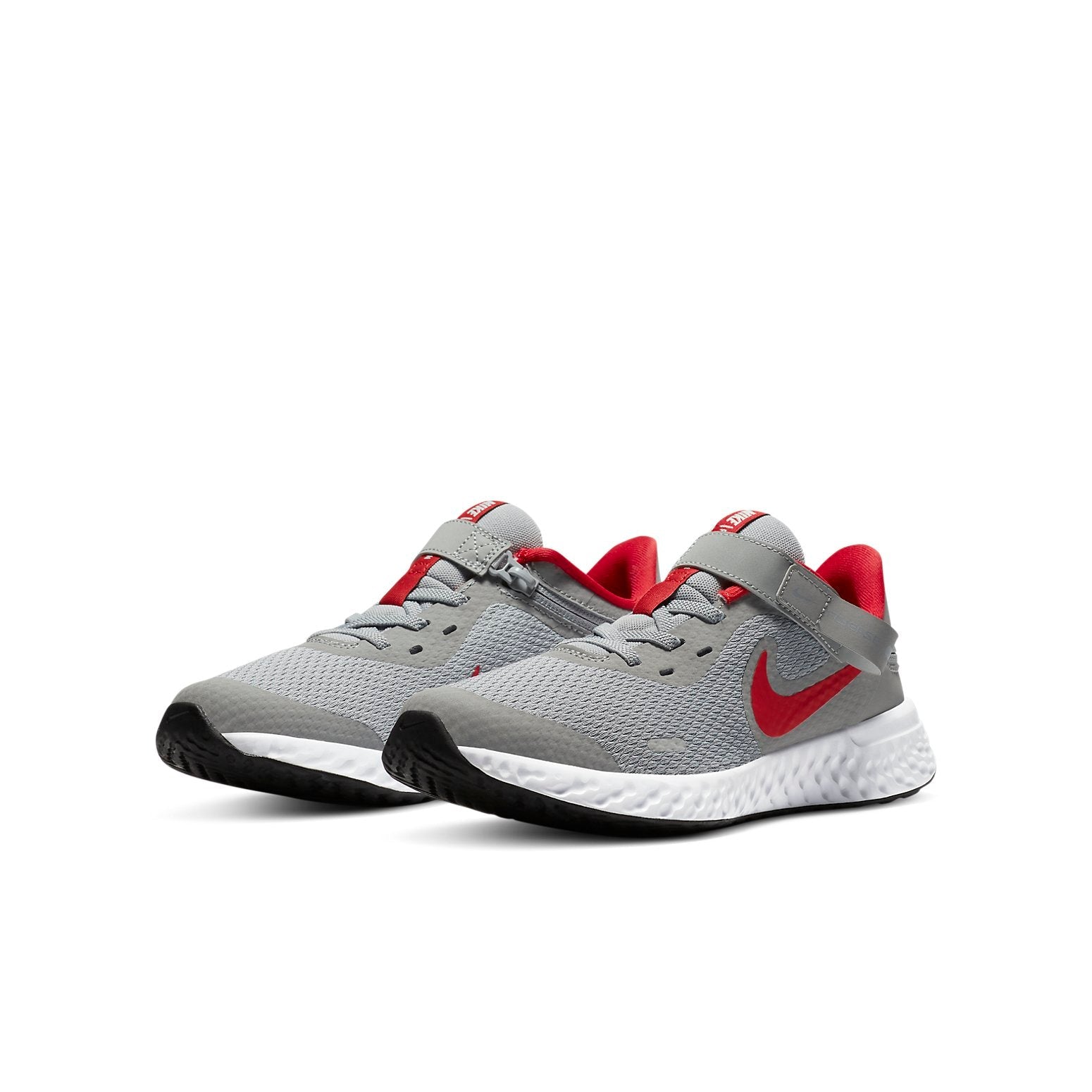 (GS) Nike Revolution 5 FlyEase 'Grey Red' CQ4649-013