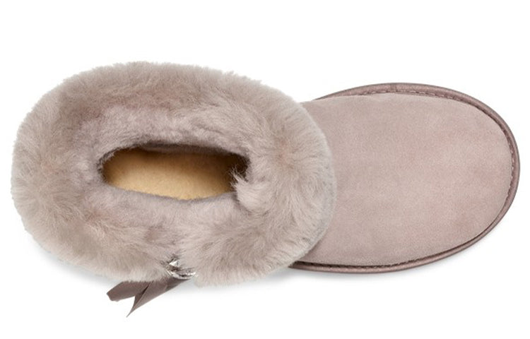 (WMNS) UGG Cinched Fur Mini Snow Boots Grey 1106909-OYS