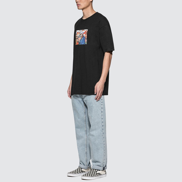 Men's Stussy Selassie Printing Short Sleeve Black 1904154