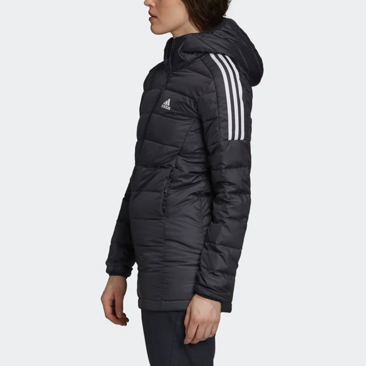 (WMNS) adidas Light Down Hooded Parka 'Black' GH4590