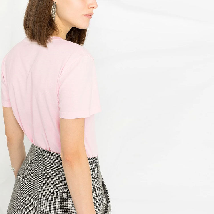 (WMNS) Off-White Logo Cotton Short Sleeve Slim Fit Version Pink OWAA049R21JER0073010