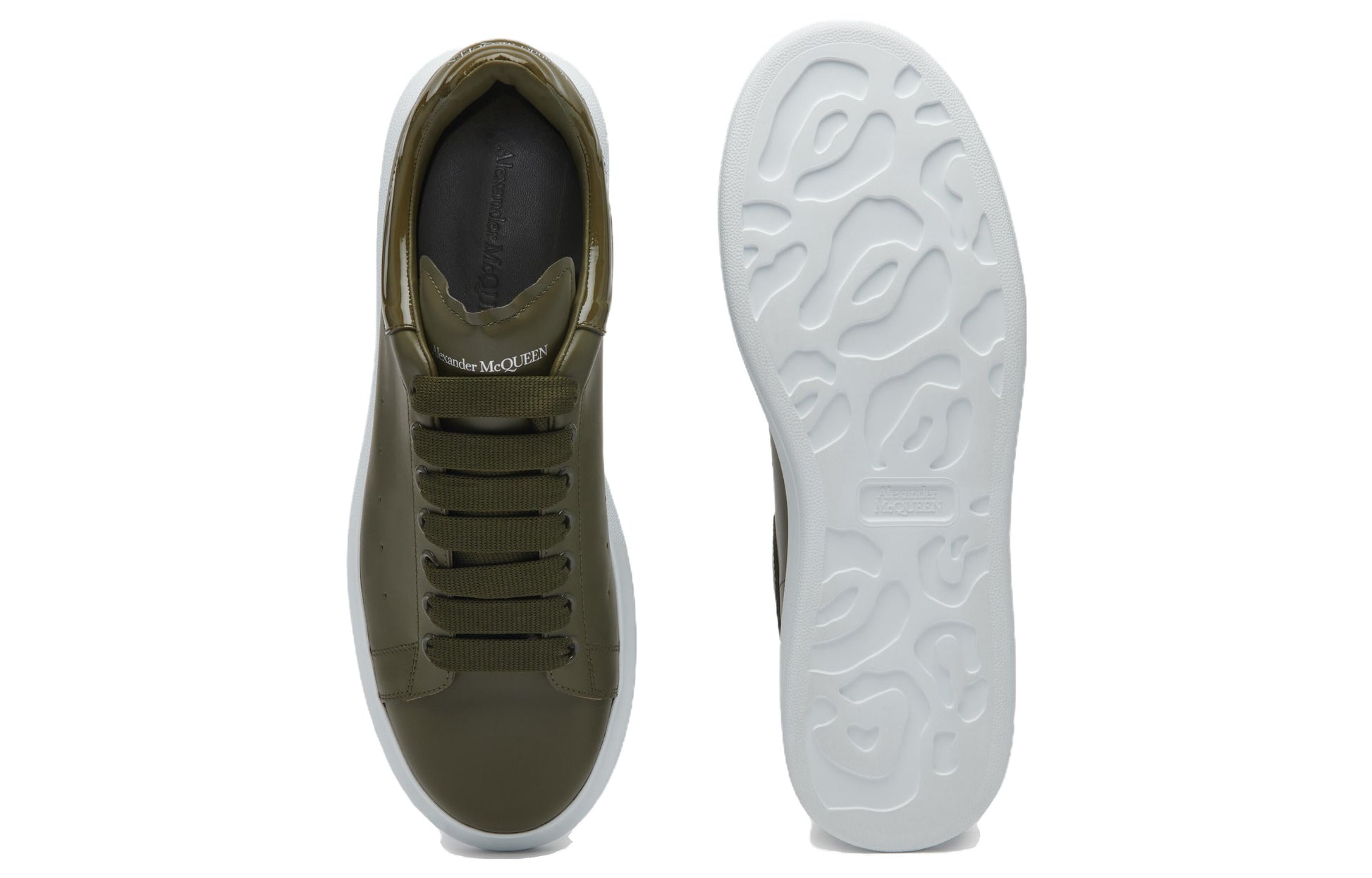 Alexander McQueen Oversized Leather Sneakers 'Olive Green' 777279WIE9C3211