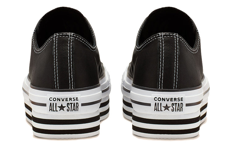 (WMNS) Converse Chuck Taylor All Star Platform Low Top Black White Sponge Cake Sole 'Black White' 565828C
