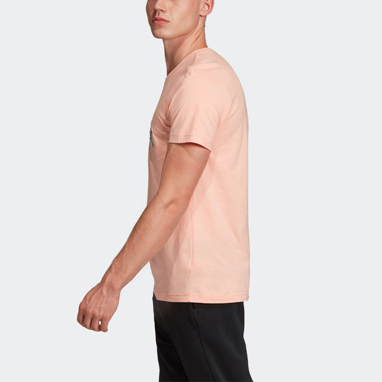 adidas Embroidery GFX3 Printing Round Neck Short Sleeve Pink FP8458