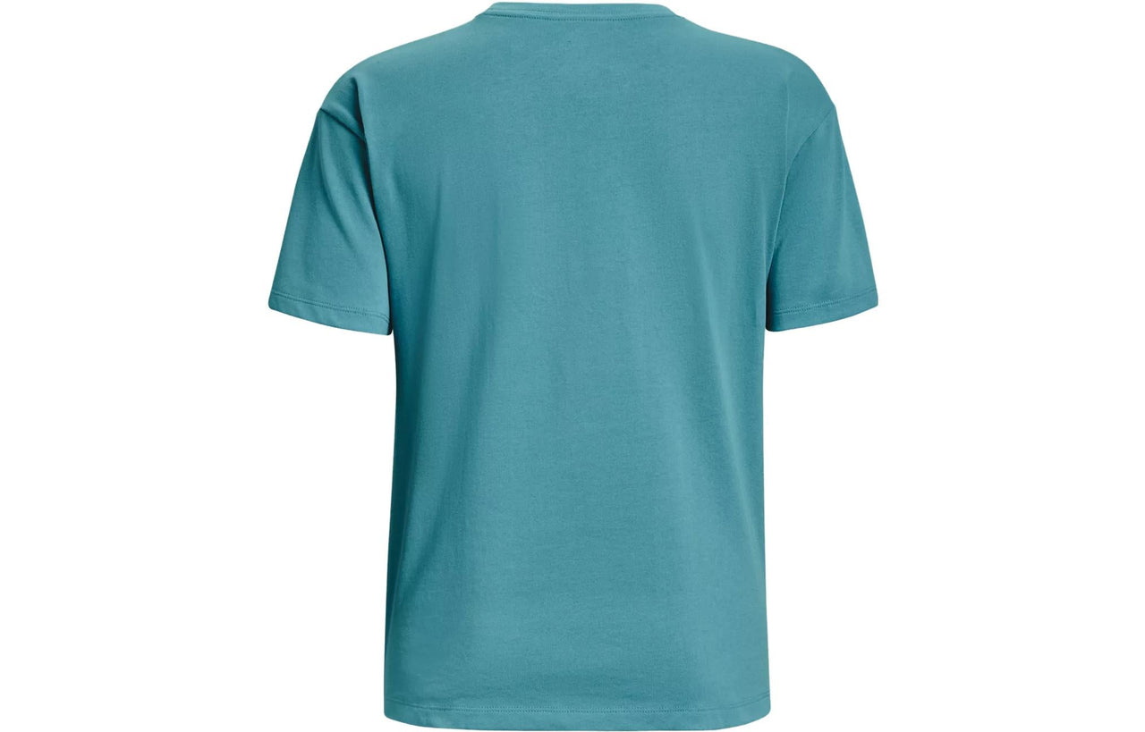 (WMNS) Under Armour Heavyweight Graphic T-shirt 'Teal' 1376743-433