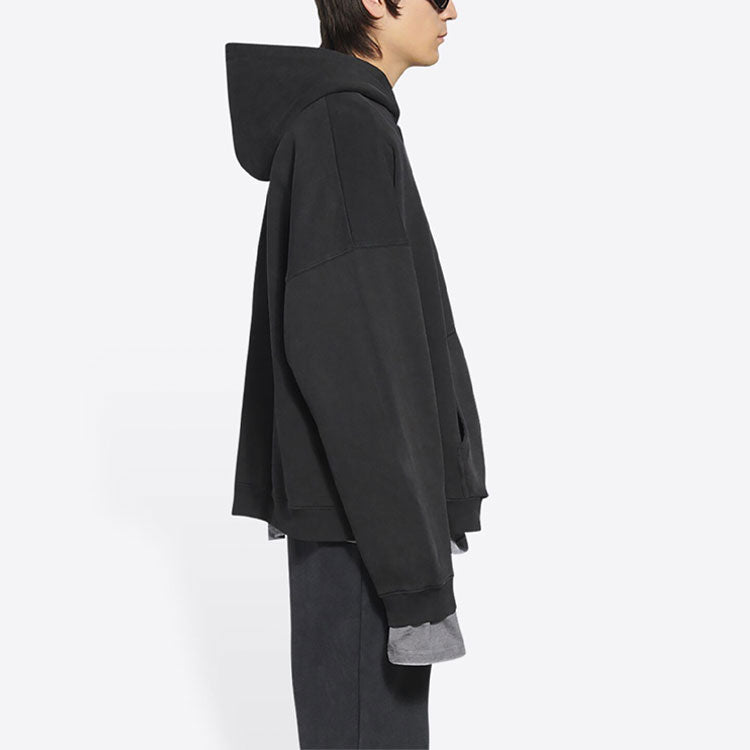 Balenciaga Turn Zip-Up Hoodie Wide Fit 'Black' 674719TLVB49034