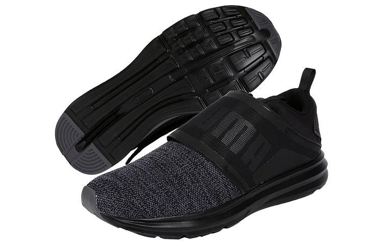PUMA Enzo Strap Knit Low Top Running Shoes Black 190029-02