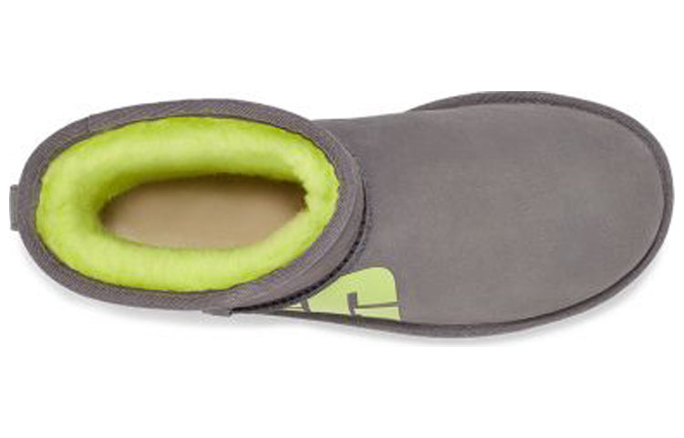 (WMNS) UGG Mini Broken Logo Boot 'Grey Neon Green' 1127051-CKLM