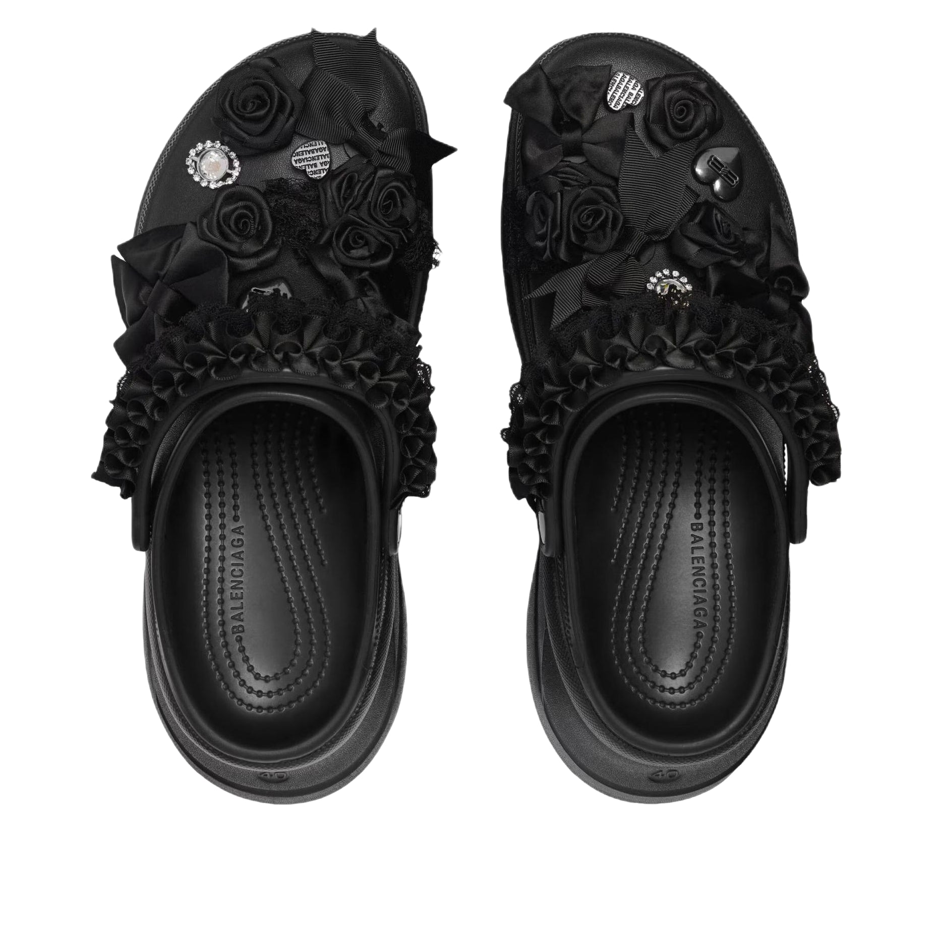 (WMNS) Balenciaga x Crocs Mule Jibbitz 'Black' 720762W0FPA1000