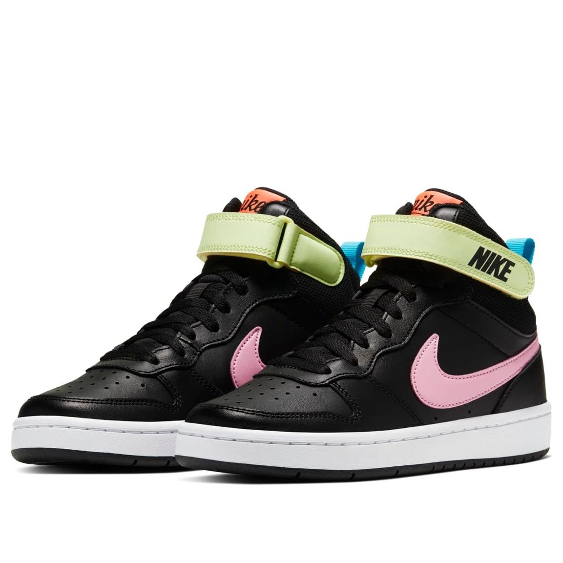 (GS) Nike Court Borough Mid 2 'Black Pink Blue Fury' CD7782-002