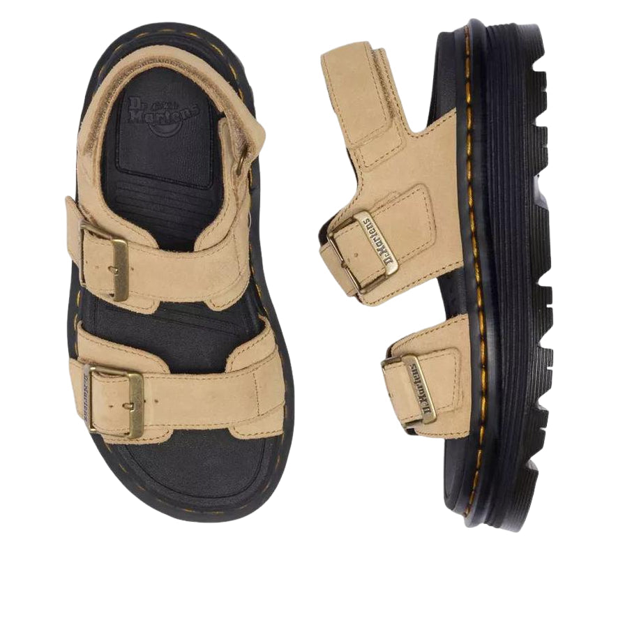 (WMNS) Dr. Martens Zebzag Suede Platform Sandals 'Savannah Tan' 42689200