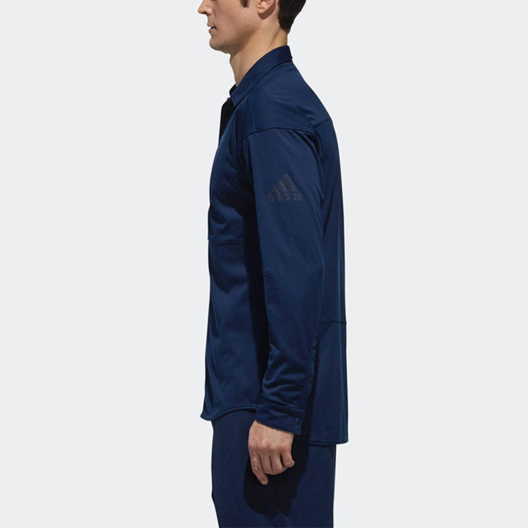 adidas Icon Solid Color Athleisure Casual Sports Long Sleeves Shirt Navy Blue DH6105