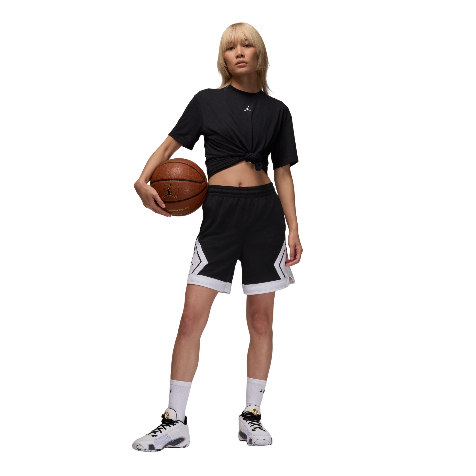 (WMNS) Air Jordan Sport Diamond Graphic T-shirt Asia Sizing 'Black' FN5117-010