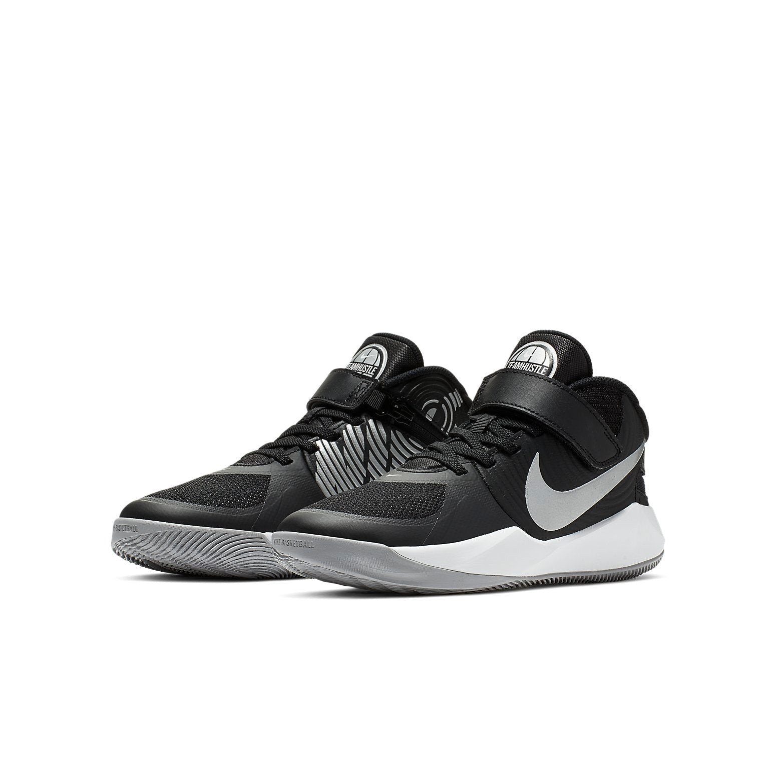 (GS) Nike Team Hustle D 9 FlyEase 'Black Grey White' BV2952-001