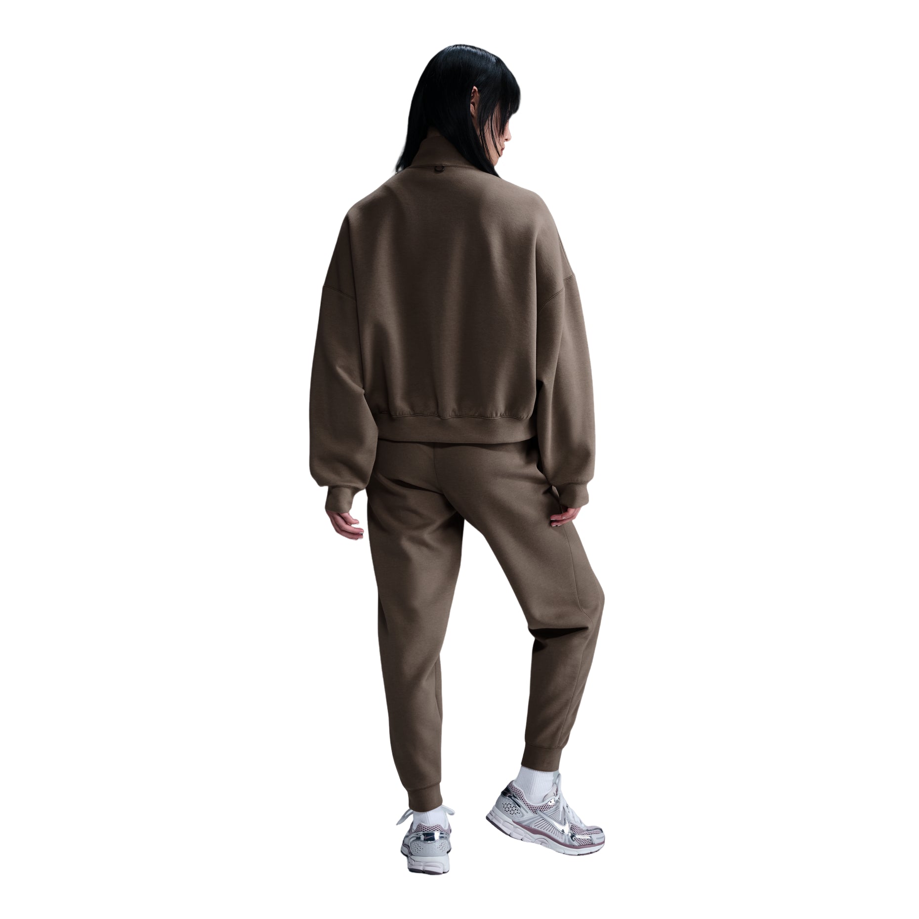 (WMNS) Nike 24.7 ImpossiblySoft Dri-FIT 1/2-Zip T-shirt Oversized Fit 'Mink Brown' HQ8189-233