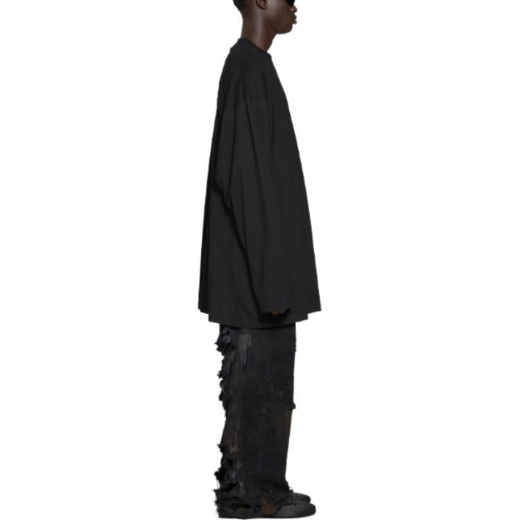 Balenciaga Political Campaign Long Sleeve T-Shirt Large Fit 'Black' 681046TKVJ11070