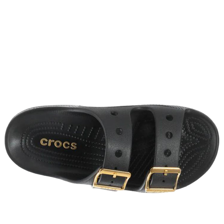 (WMNS) Crocs Metallic Buckle Saturday Sandal 'Black' 213316-001