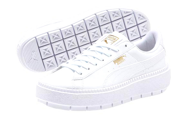 (WMNS) PUMA Suede Platform Trace Shoes White 367260-02