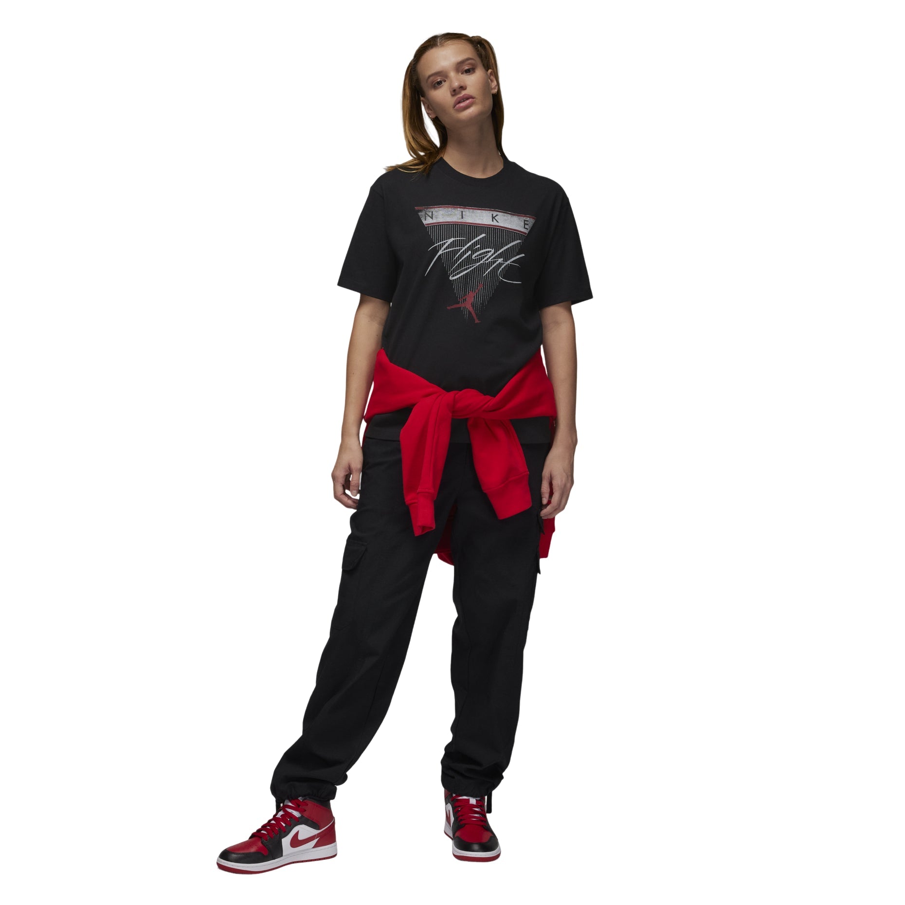 (WMNS) Air Jordan Flight Heritage Graphic T-shirt Asia Sizing 'Black' FQ3241-010