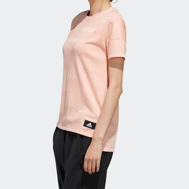 (WMNS) adidas Sports Stylish Round Neck Short Sleeve Pink FK3519