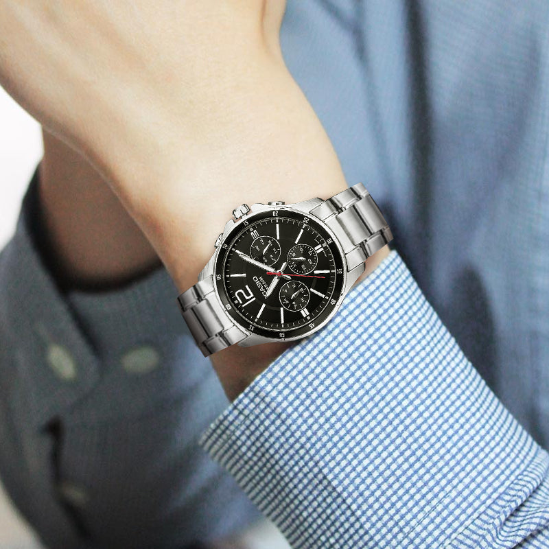 CASIO Waterproof Stainless Steel Strap Quartz Mens Black Analog MTP-1374D-1A