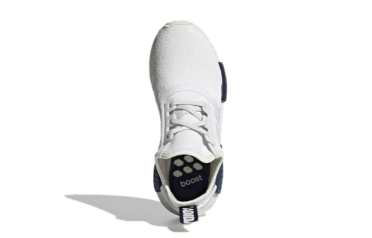 (GS) adidas NMD_R1 J 'Wordmark Heel Stripe - Crystal White Navy' S42838