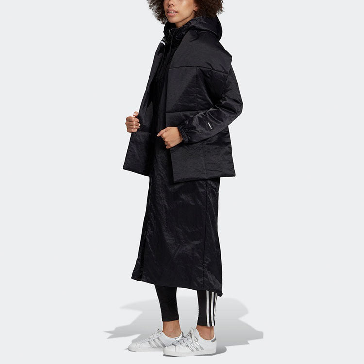 (WMNS) adidas Originals Long Hooded Padded Coat 'Black' EC0936