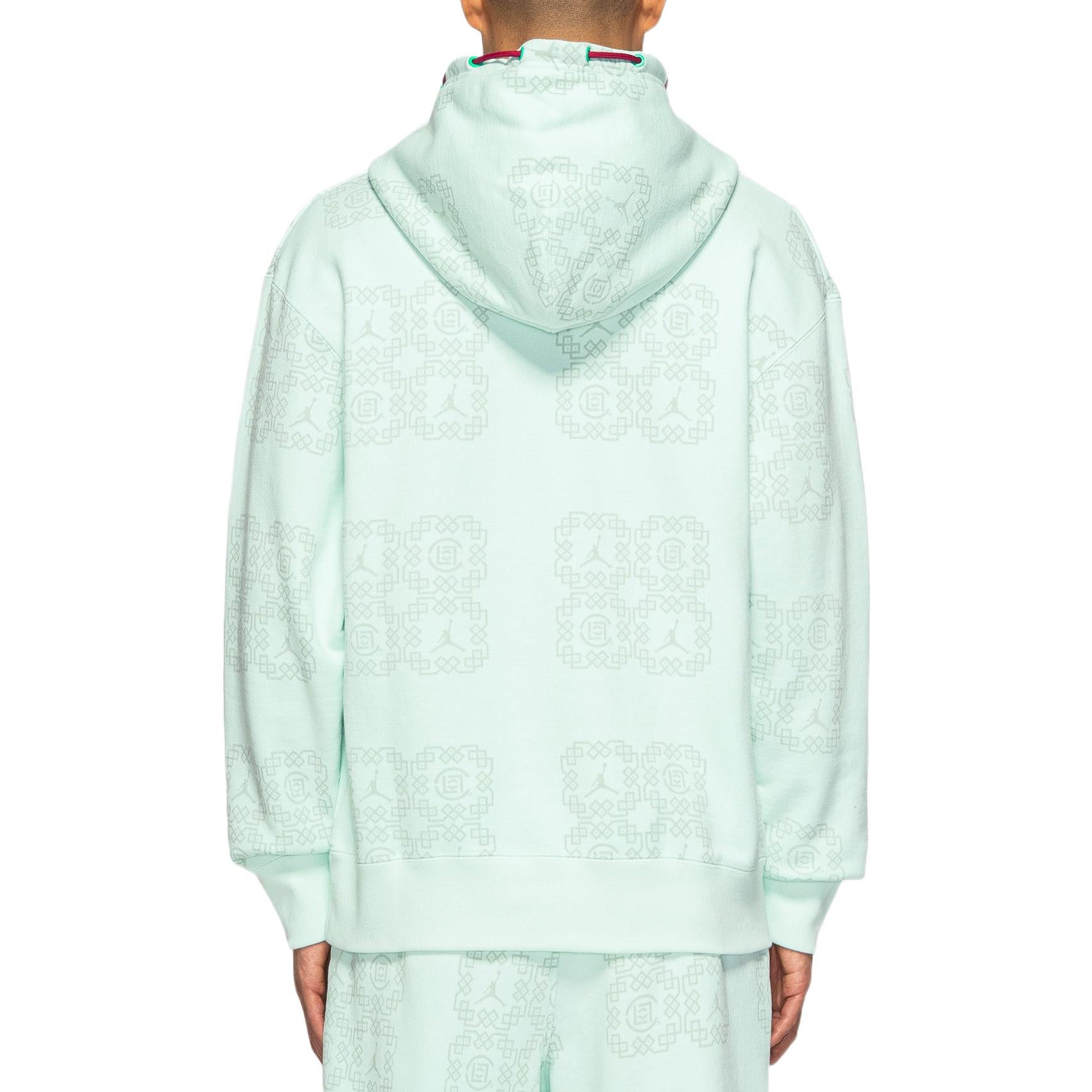 Men's Air Jordan x CLOT Crossover China Logo Full Print Pullover Asia Edition Autumn Green DO0008-394