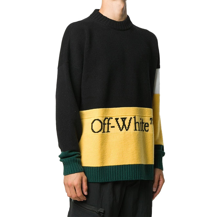 Off-White Colorblock Alphabet Knit Black OMHE048E20KNI0011018