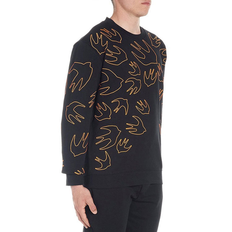 Alexander McQueen Casual Swallow Sweatshirt 'Black Orange' 415099-RNR12-1000