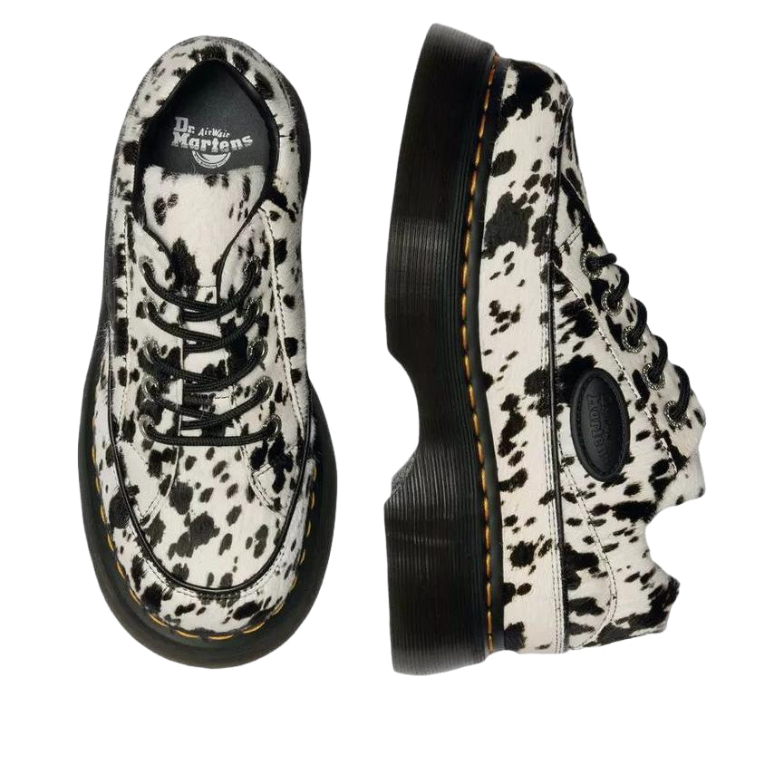Dr. Martens Buzz 5-Eye Dalmatian Hair-On Leather Shoes 'Cream Black' 42846100