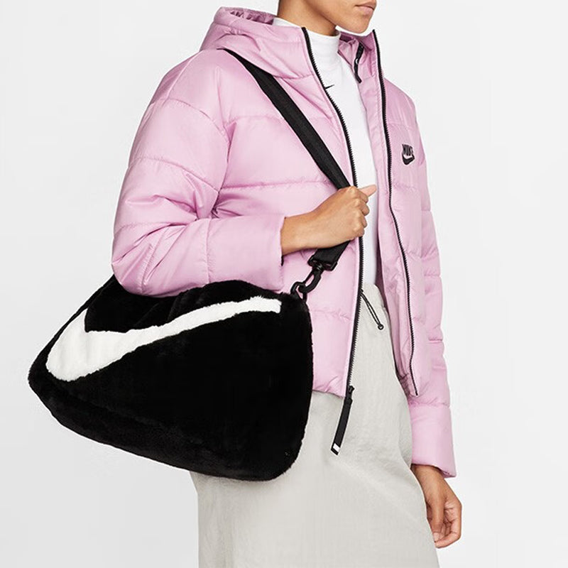 Nike NSW Faux Fur Tote Bag 'Black White' DQ5804-010
