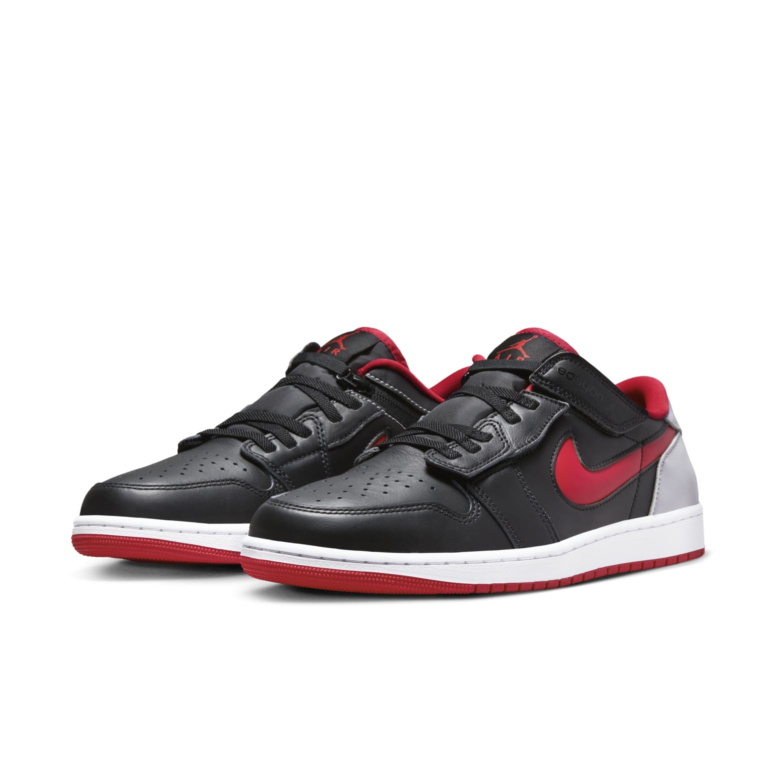Air Jordan 1 Low FlyEase 'Black Cement Fire Red' DM1206-006