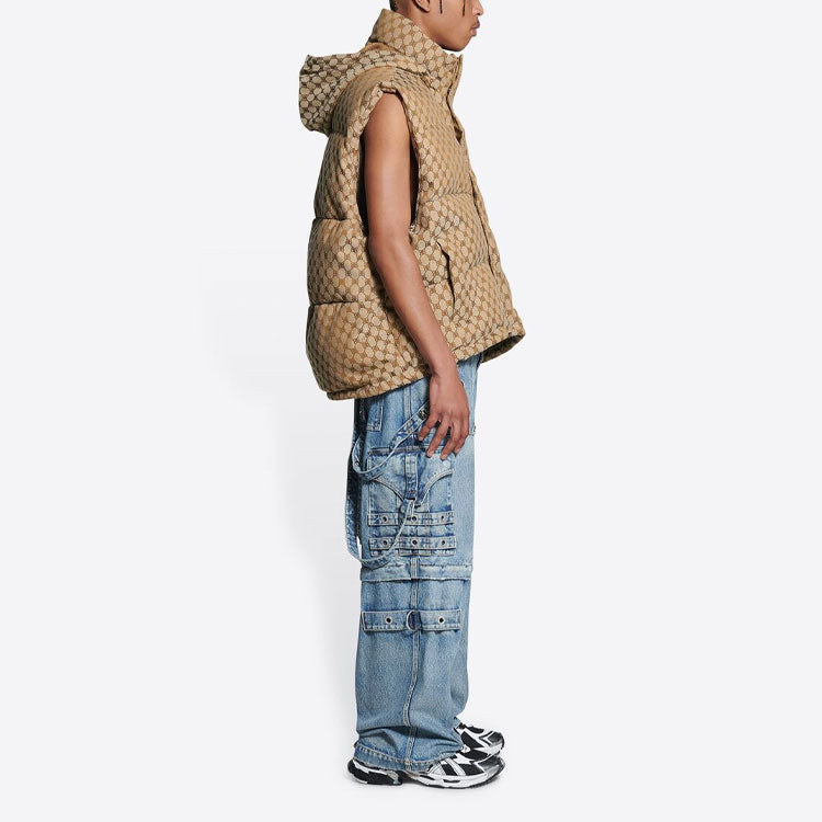 Balenciaga x Gucci The Hacker Project Hacker Cocoon Puffer Gilet Vest 'Beige' 681884TLO539585