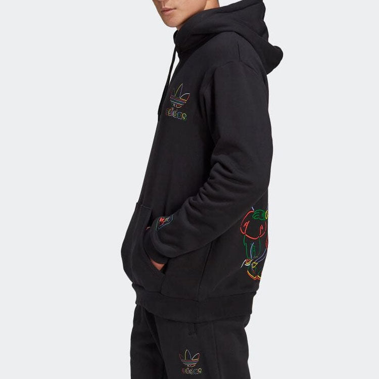 Men's adidas originals x Disney Crossover Logo Cartoon Pattern Pullover Japanese Version Black HF4931