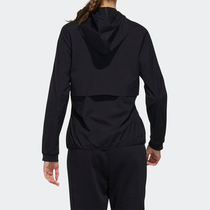 (WMNS) adidas Sports Stylish Solid Color Hooded Jacket Black DY8687