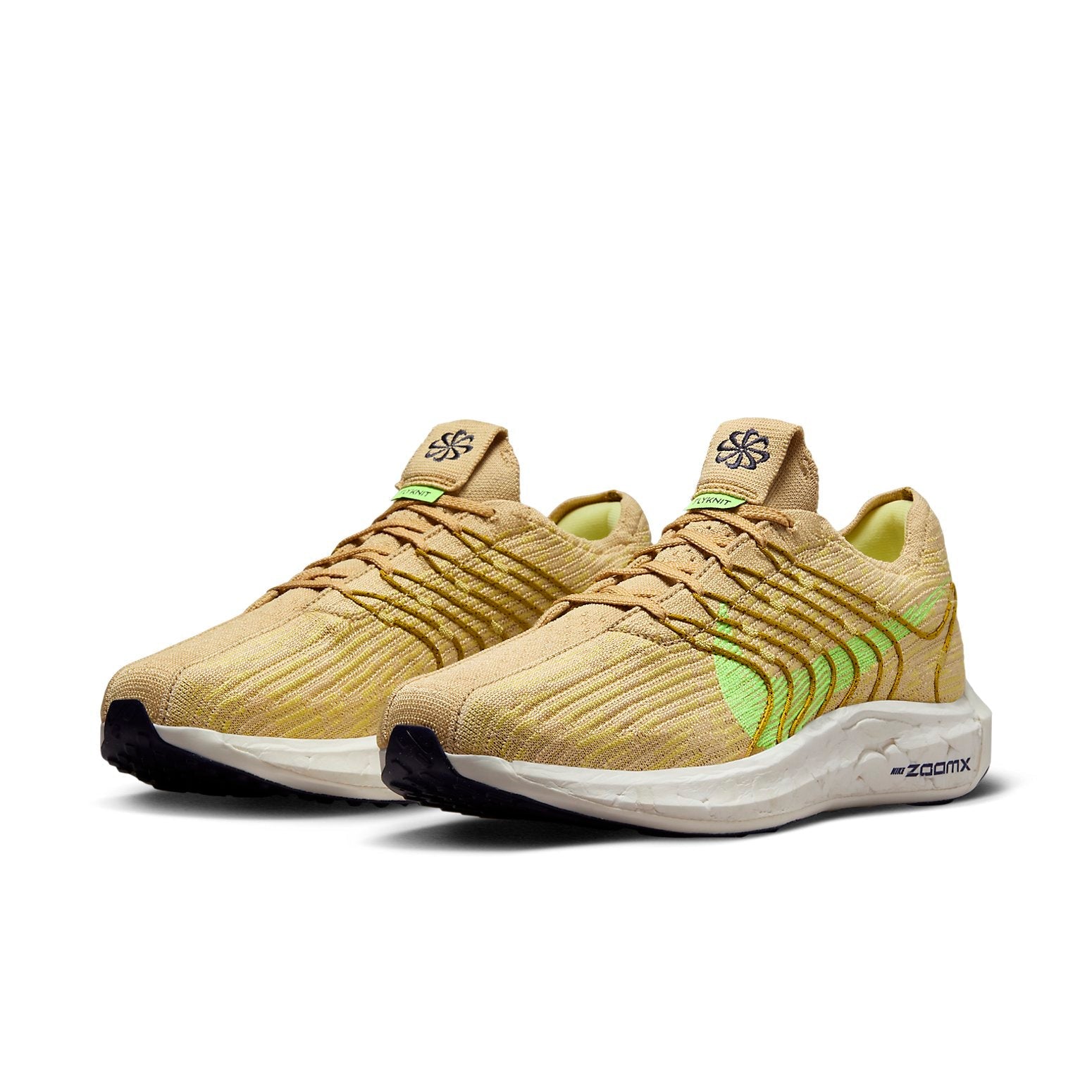 Nike Pegasus Turbo Next Nature Road Running Shoes 'Sesame Buff Gold Bronzine Lime Blast' DM3413-200