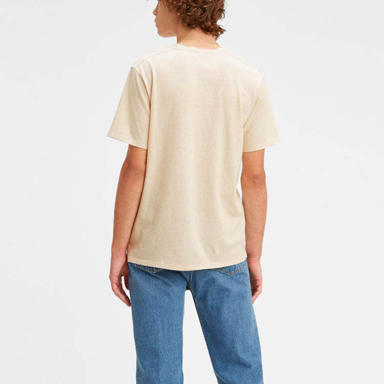 Men's Levis Printing Round Neck Short Sleeve Beige T-Shirt 21547-0019