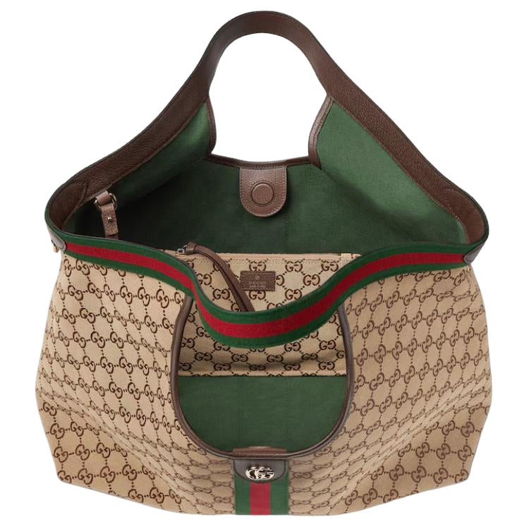 (WMNS) Gucci Giglio Large Tote Bag 'Beige Dark Brown' 853971-FAFFP-2547