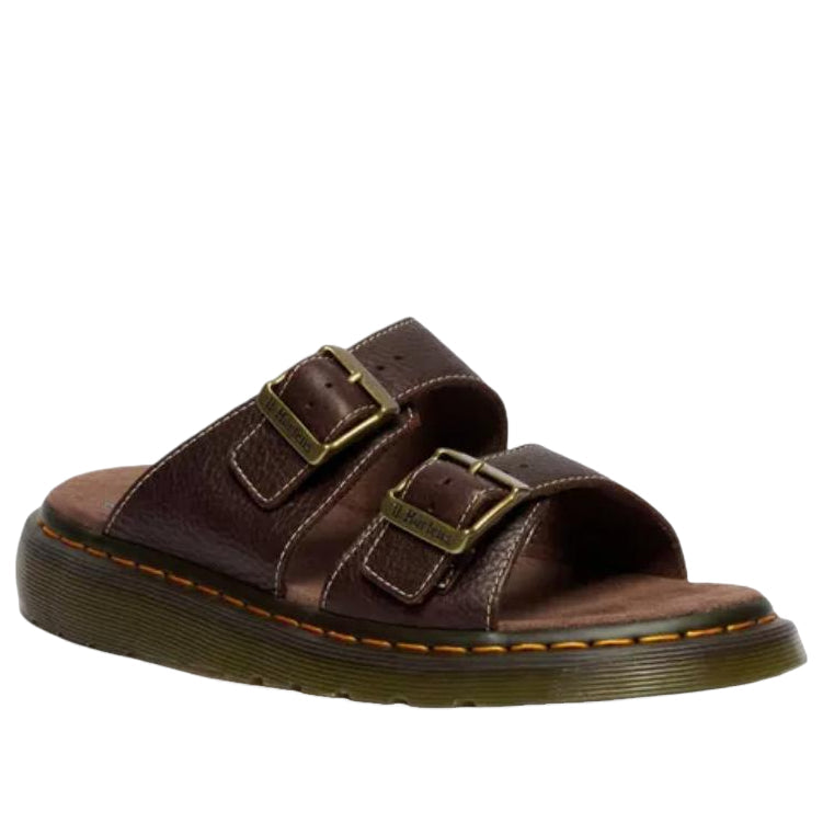 Dr. Martens Josef Slide Grizzly Leather Sandals 'Dark Brown' 43410200
