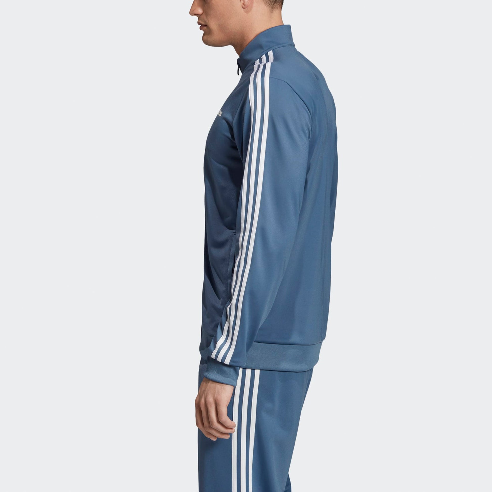 adidas E 3S TT TRIC Slim Fit Training Sports Stylish Jacket Blue Gray EI4893