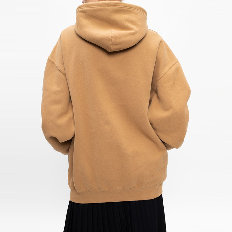 (WMNS) Balenciaga Chest Alphabet Logo Embroidered Hoodie Khaki 578135TJV859504