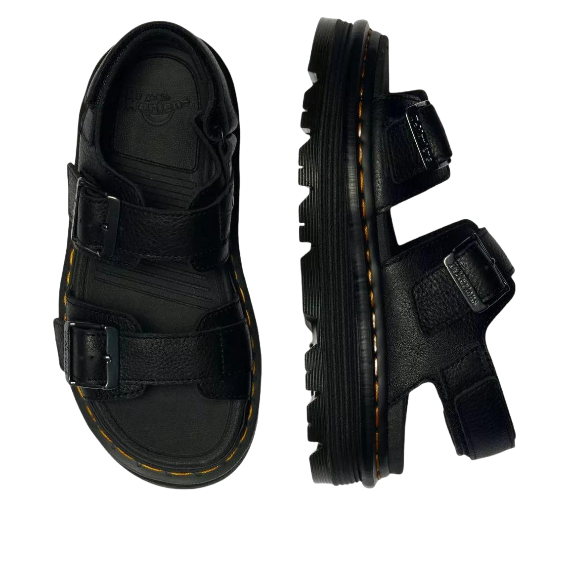 Dr. Martens Zebzag Pisa Leather Platform Sandals 'Black' 43398001