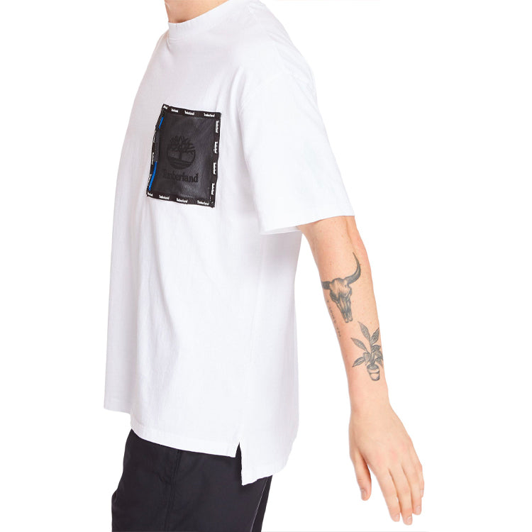 Men's Timberland SS20 Hollow Out Zipper Pocket Printing Short Sleeve White A22SN100